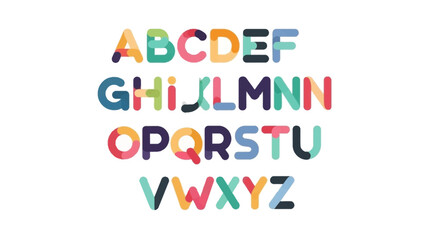 Colorful Alphabet Letters A to Z Displayed in Rows. © wiski