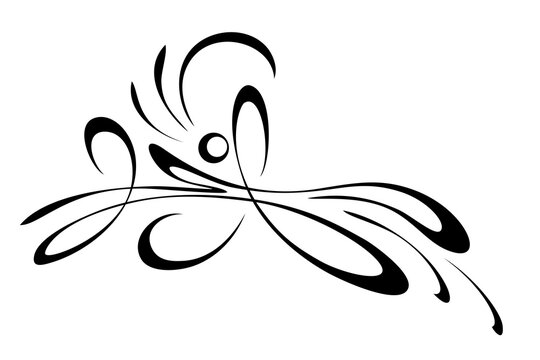 decorative element with an ornate abstract pattern featuring curls and vignettes; graphic design
