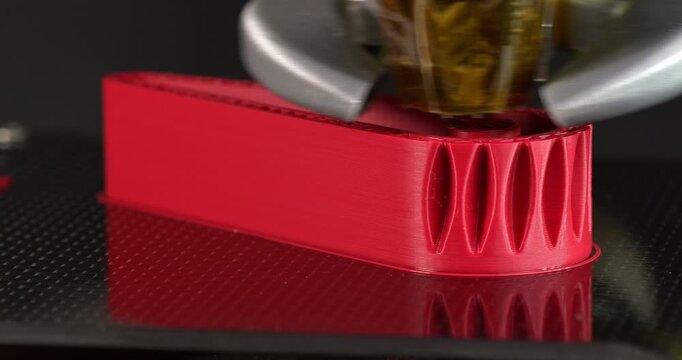 3D printing process of lever-gear part. Printing on a сartesian kinematics printer.