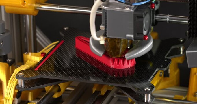 3D printing process of lever-gear part. Printing on a сartesian kinematics printer.