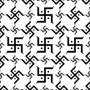 Swastica Symbol The Holy Motifseamless Pattern