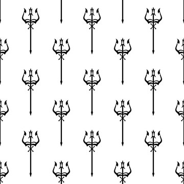 Trident Symbol Icon Seamless Pattern
