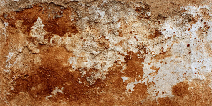 An old rusty metal texture with a rough grunge pattern on a brown dirty iron wall surface captures the macro detail of an antique weathered design