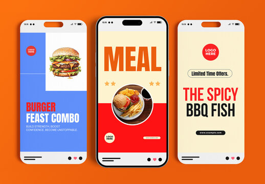 Fast Food Story Template Set Layout