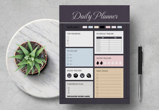 Modern Daily Planner Template Design