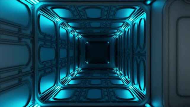 宇宙船の通路構造とチタン製バルクヘッドの金属マクロテクスチャ