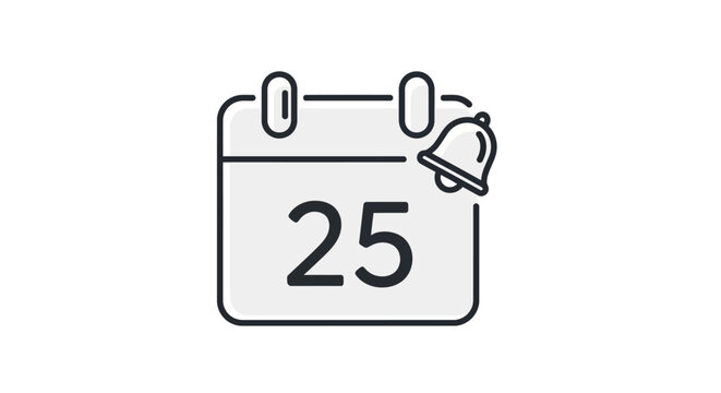 Calendar icon with notification bell indicating important date or event