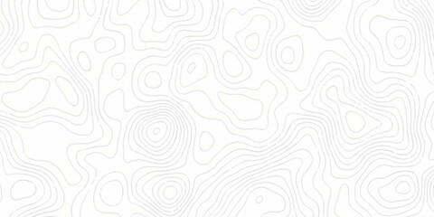 White topography topology vector white background fresh contour map texture. white seamless pattern wave Topography and geography map grid abstract backdrop. © Mr Jishana