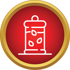 Obraz premium Outline icon representing dry tea leaves inside a storage jar
