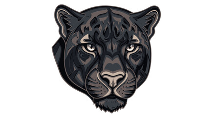 Black Panther Head Illustration, Fierce Animal Portrait, Wild Cat Art © freya