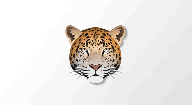 Leopard Head Portrait, Wild Animal, Spotted Fur, Fierce Eyes, Realistic Illustration