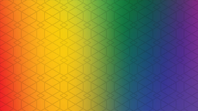 Geometric triangle pattern with vibrant rainbow gradient background for digital wallpaper.