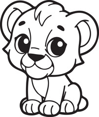 Fototapeta premium Cute lion cub cartoon character