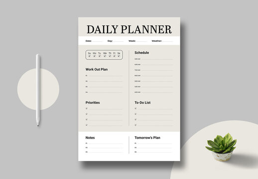 Daily Planner Template Layout