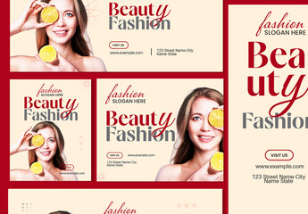 Modern Beauty Web Banner Design Template Layout
