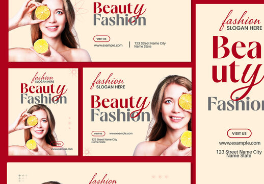 Modern Beauty Web Banner Design Template Layout