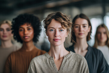 Fototapeta premium Women and Identity Diverse Group of Confident Women Embracing Individuality and Community in a Modern