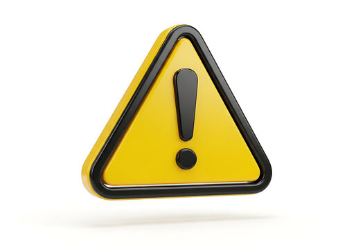 Yellow warning triangle icon with black exclamation mark triangle exclamation attention notification information important isolated critical