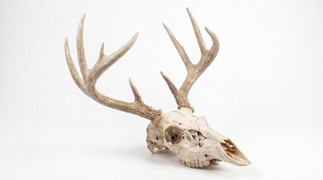 Deer skull with large antlers