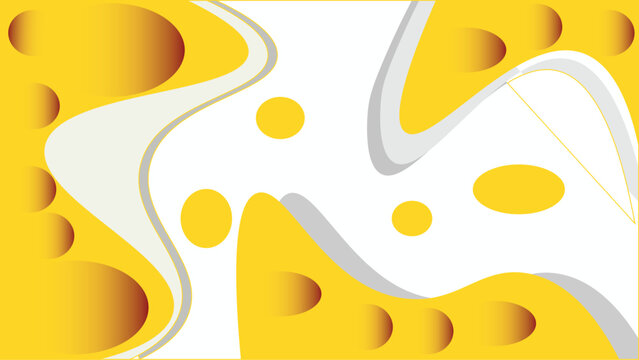 Abstract Swiss cheese inspired seamless pattern background with yellow curved shapes white gray accents decorative design for digital art