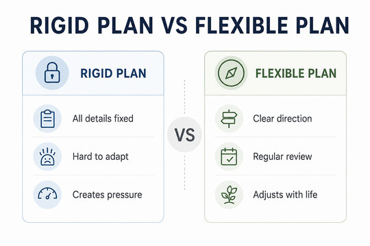 A comparison chart illustrates the differences between a Rigid Plan and a Flexible Plan.