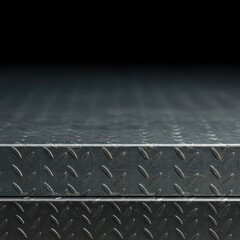 Fototapeta premium A textured close-up of a large, flat industrial sheet material, perfect for construction, engineering, manufacturing, and design projects, metallic, cladding, macro