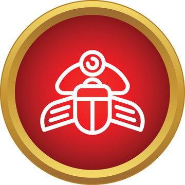 Scarab beetle icon representing ancient egypt mythology and khepri god
