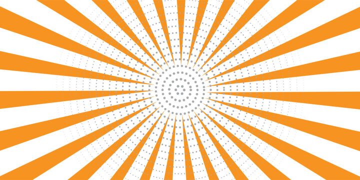 Vibrant orange and white radial sunburst pattern with central focal point