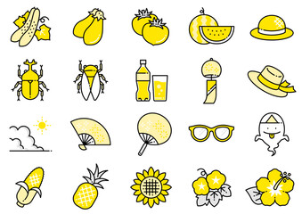 夏イメージアイコン06　Summer-themed icons © miiiin