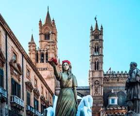 Fototapeta premium Palermo. Pearl of Sicily and the Mediterranean. Magnificent Italy. Architecture 