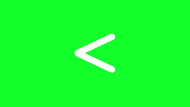 less than sign animation, hand drawn cone lines, green background, cartoon concept 4k video