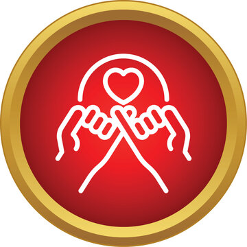 Two hands interlocking pinky fingers with a heart symbol, representing a strong bond