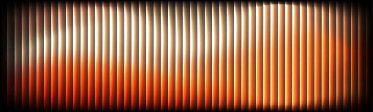 Orange glass gradient with soft vertical ripples. Neon highlights shimmer across abstract flowing lines. Perfect for futuristic digital art and UI backgrounds.