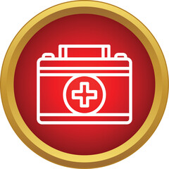 Obraz premium First aid kit icon representing medical care, safety, and emergency treatment