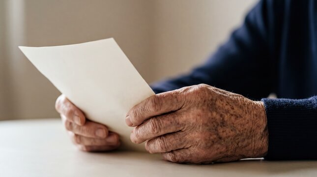 Experienced Hands Holding Blank Paper: Symbol of Overlooked Wisdom and Age Discrimination