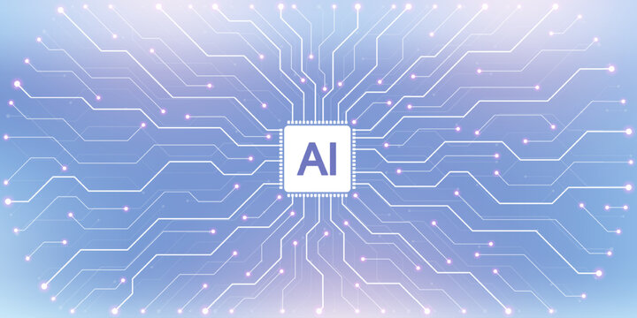 Motherboard technology circuit board background texture design. Creative idea AI banner concept for internet technology. Digital motherboard concept for poster, cover, banner, header, web template
