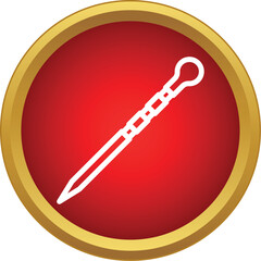 Obraz premium Wizard magic wand line drawing symbol on a red round button