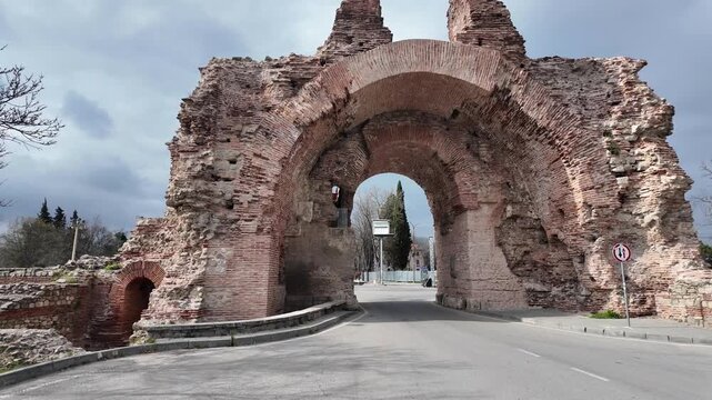Ruins of Roman fortifications in ancient city of Diocletianopolis, town of Hisarya, Plovdiv Region, Bulgaria