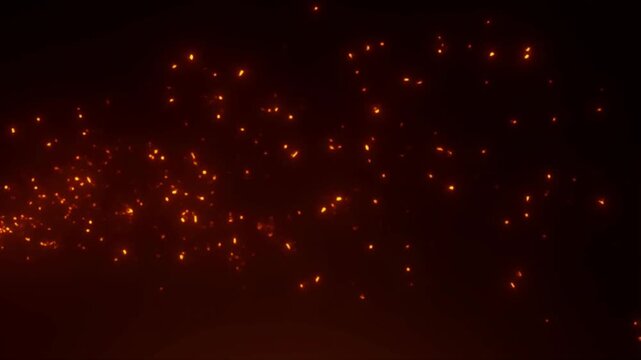 Embers in the Dark: A mesmerizing display of glowing embers floats through the darkness, creating a magical and ethereal atmosphere of warmth and wonder.