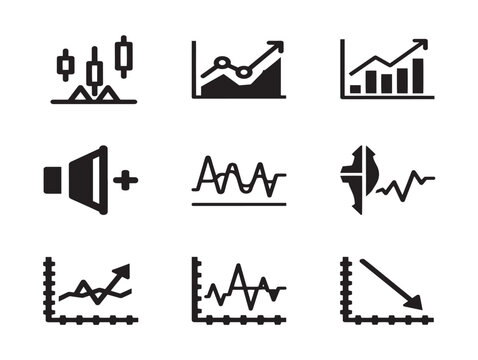 Vector illustration of business graphs and charts