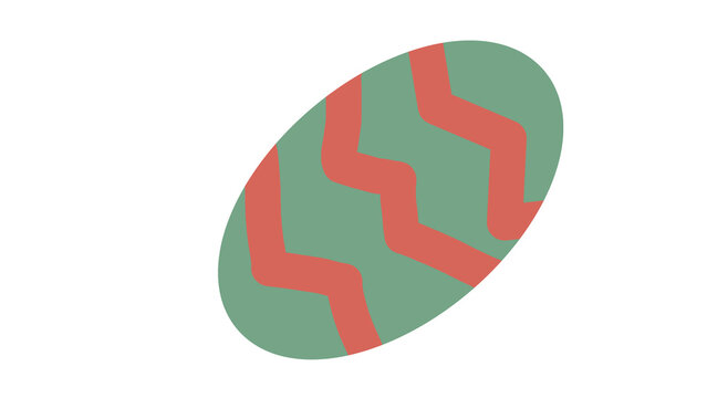 Pastel Easter egg doodle with zigzag pattern and playful spring holiday style