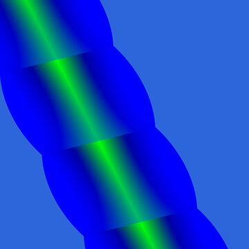Illustrazione astratta con onde geometriche sovrapposte in gradiente blu‑verde, effetto dinamico che richiama pattern scientifici e visualizzazioni digitali moderne