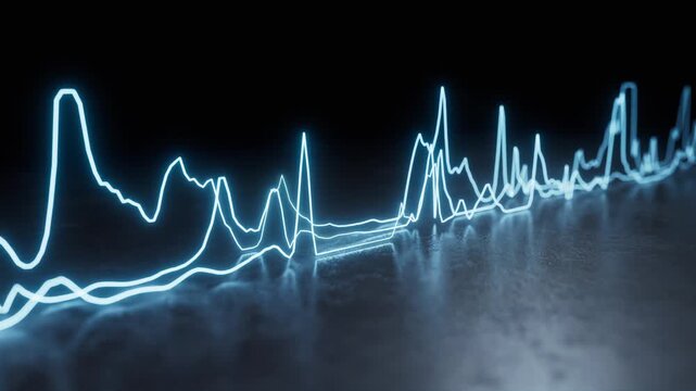 Blue light effect audio spectrum is played in a loop.