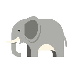 Fototapeta premium Cartoon elephant illustration isolated on white background with copy space