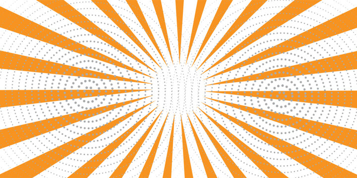 Vibrant orange and white radial sunburst pattern with central focal point