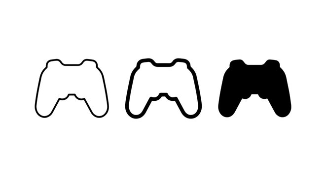 Video Game Controller Icons: Outline, Filled, Silhouette, Digital Entertainment, Gaming Gear, Console Input, Retro and Modern Styles