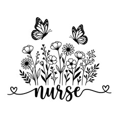 Floral Nurse SVG, PNG, Nurse SVG, Nurse Flower Design, Male Nurse, healthcare worker, Nursing Student Png, nurse shirt design, medical svg © Digi Guru