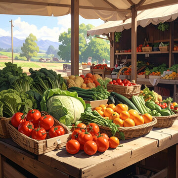 &eacute;talage de produits frais