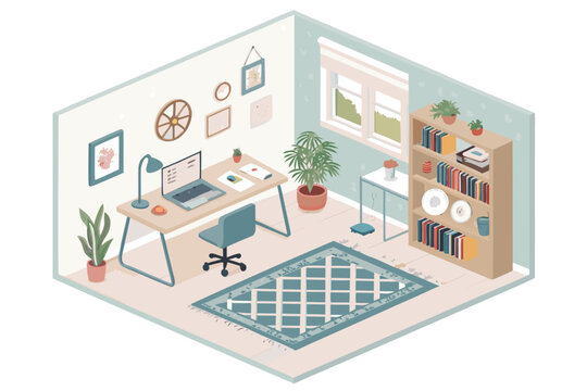 Isometric Room Cuta Creative Visual Suitable for Design