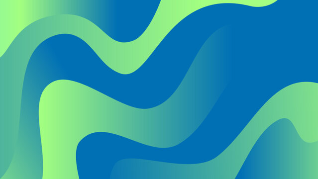 Abstract Green and Blue Gradient Waves Background